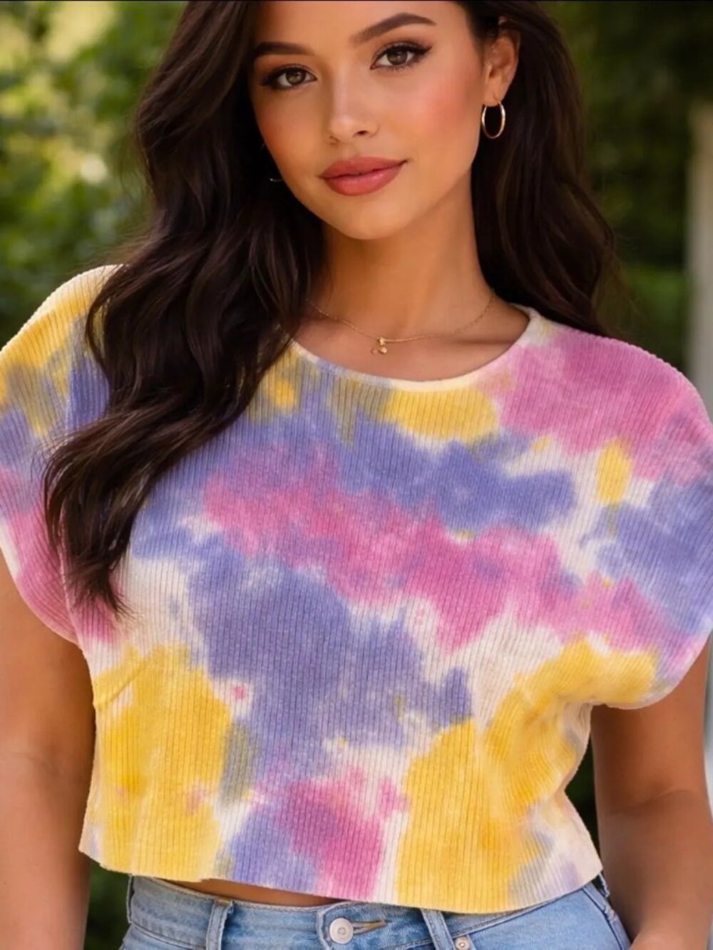 New: Promesa Short Sleeve Tie Dye Sweater Size: Small